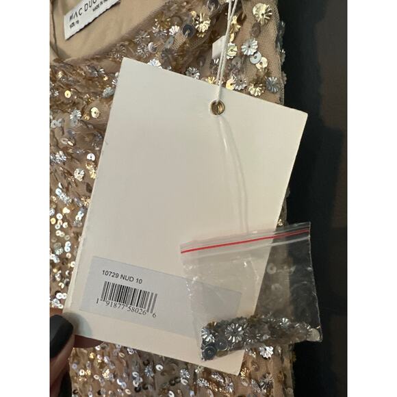 Mac Duggal Sequin One Shoulder Gown With Embellishments 10729 NEW Size 10 - Picture 9 of 16